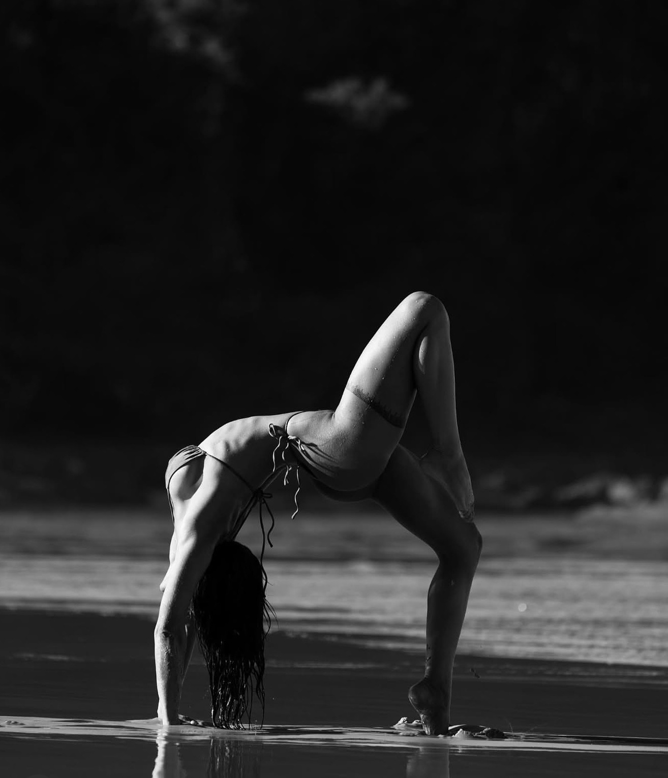 Black and white coastal yoga practice by Emaura Elements